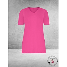 Plus Basics Travel Shirt V- Hals Fuchsia